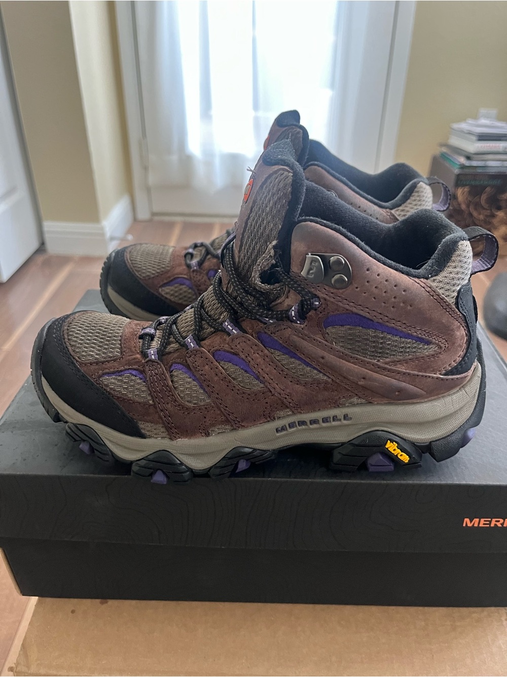 Merrell HIKING BOOTS in Bracken/Purple in the Box.